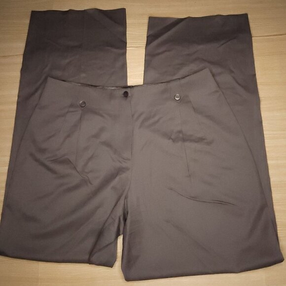 Gorgio Armani Womens Taupe Tan Lana Super 150's Trouser Pants 46 (10) - Picture 1 of 9